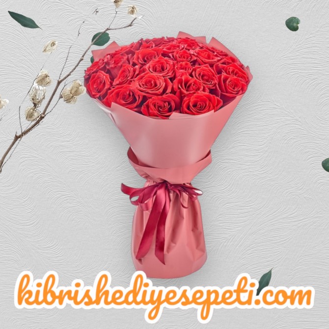 25 Kırmızı Gül Buketi